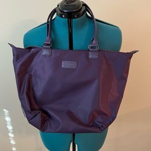 Lipault nylon zip tote purple